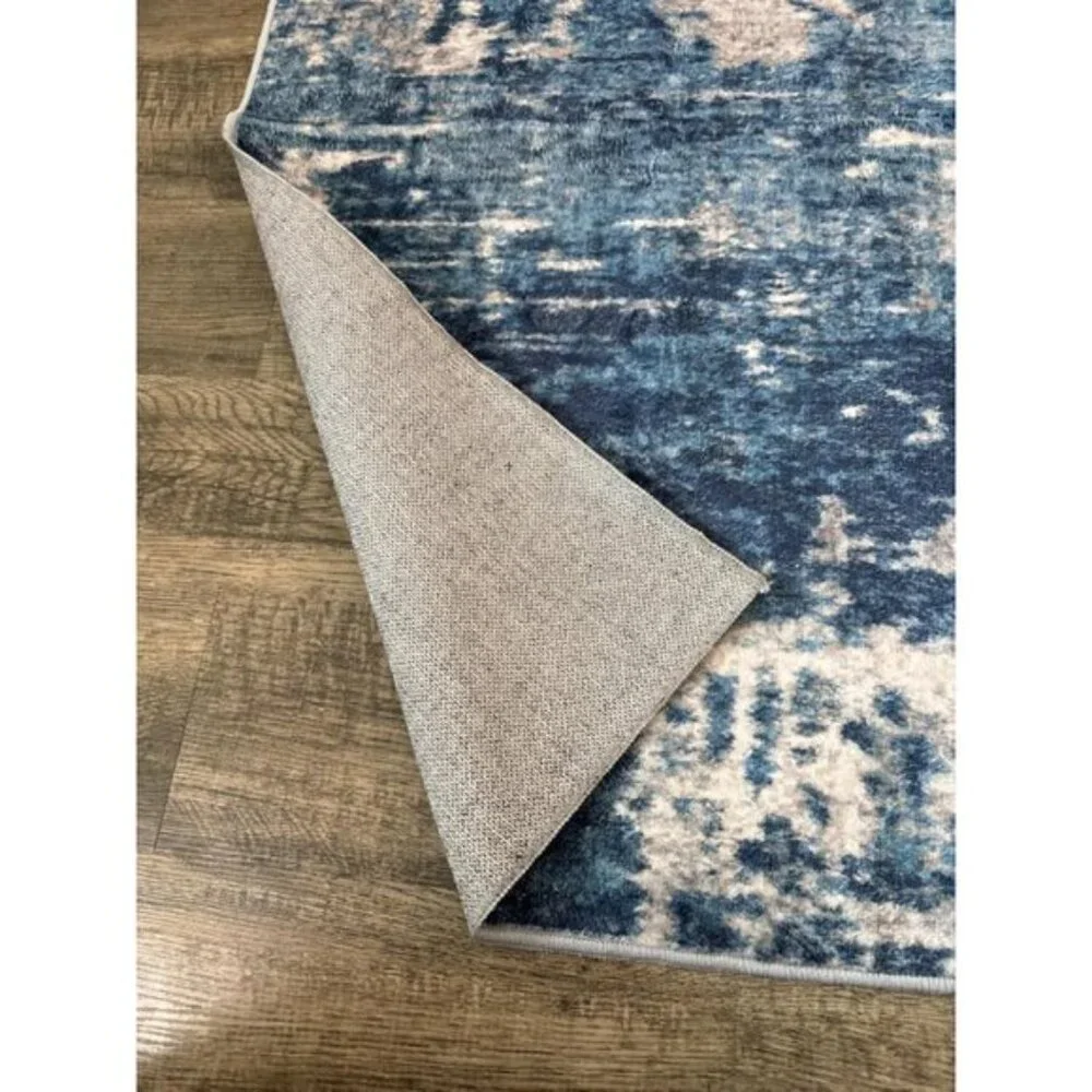 New 5x7 Washable Area Rug Modern Abstract Non-Slip Carpet for Living Room